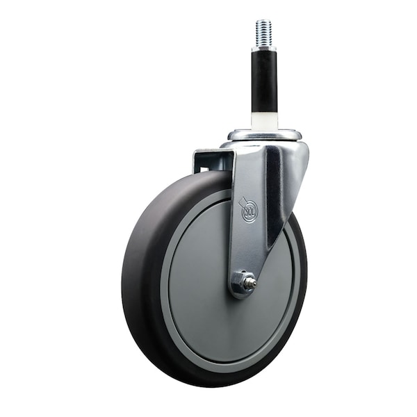 Service Caster 6'' Thermoplastic Rubber Wheel Swivel 7/8'' Expanding Stem Caster SCC-EX20S614-TPRB-78 - main